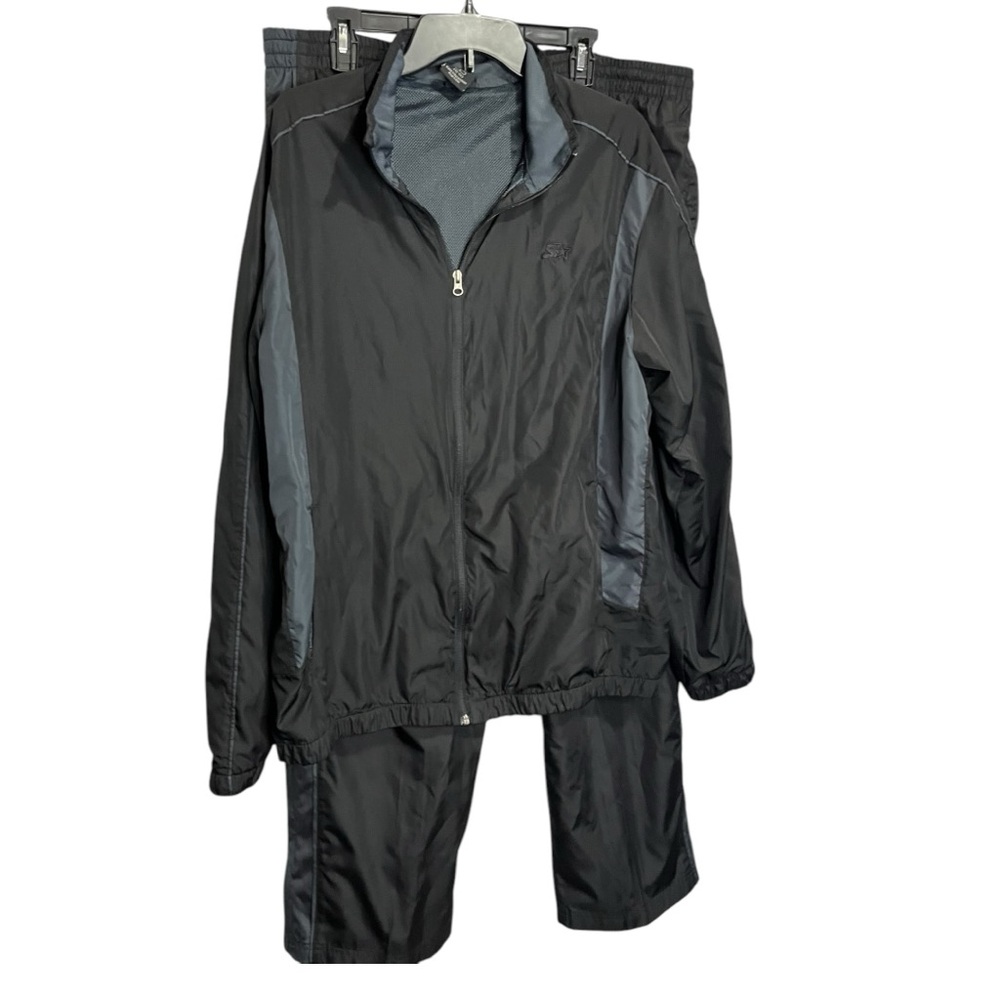 Men's Black and Grey Starter Tracksuit